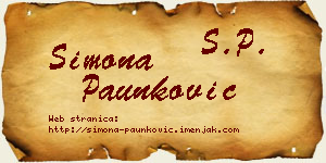 Simona Paunković vizit kartica